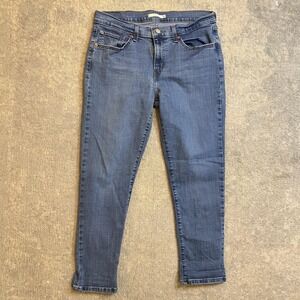 Levis Boyfriend Jeans Womens 30 30x27 Blue Medium Wash Mid Rise Stretch Denim